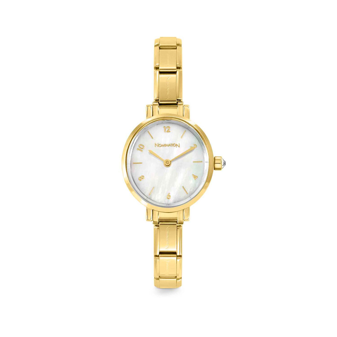 Nomination Paris Gold Zirconia Mother of Pearl Oval Watch