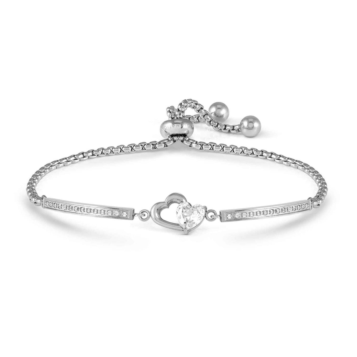 Nomination Milleluci Steel Cubic Zirconia Heart Bracelet