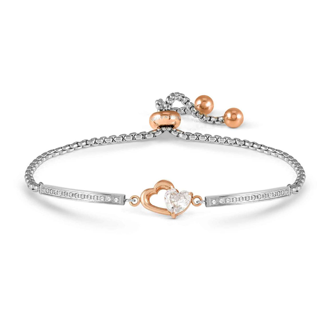 Nomination Milleluci Steel Rose Gold Cubic Zirconia Bracelet