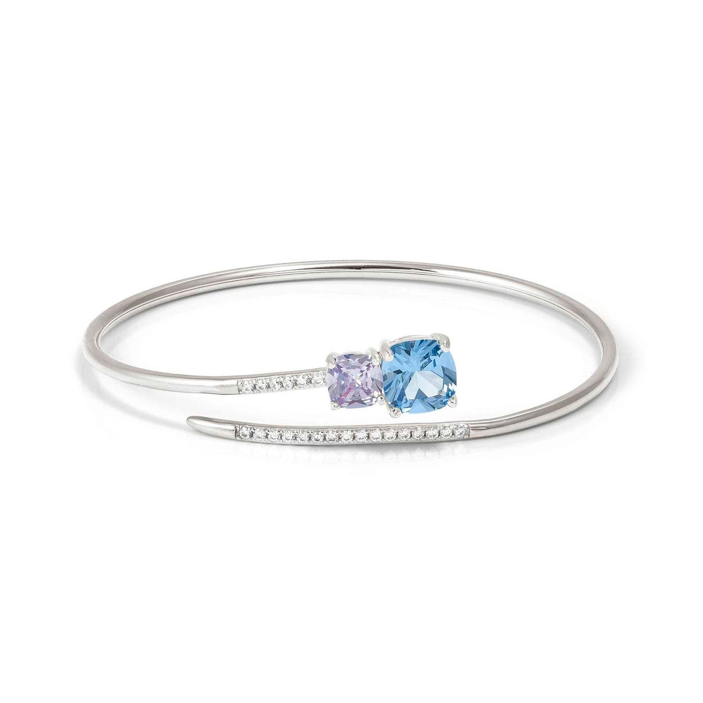 Nomination Colour Wave Aurora Silver Zirconia Open Bangle