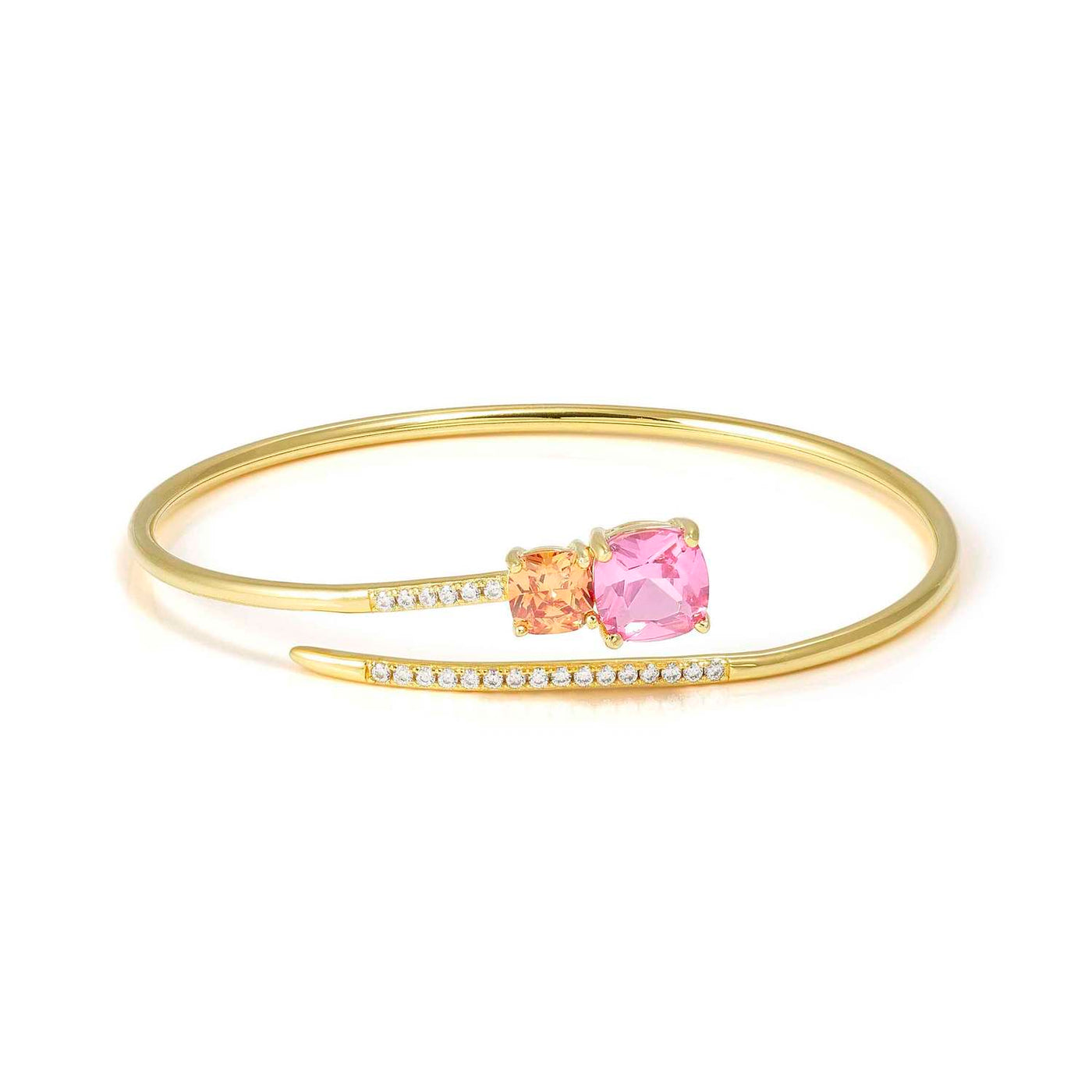 Nomination Colour Wave Aurora Gold Silver Zirconia Open Bangle