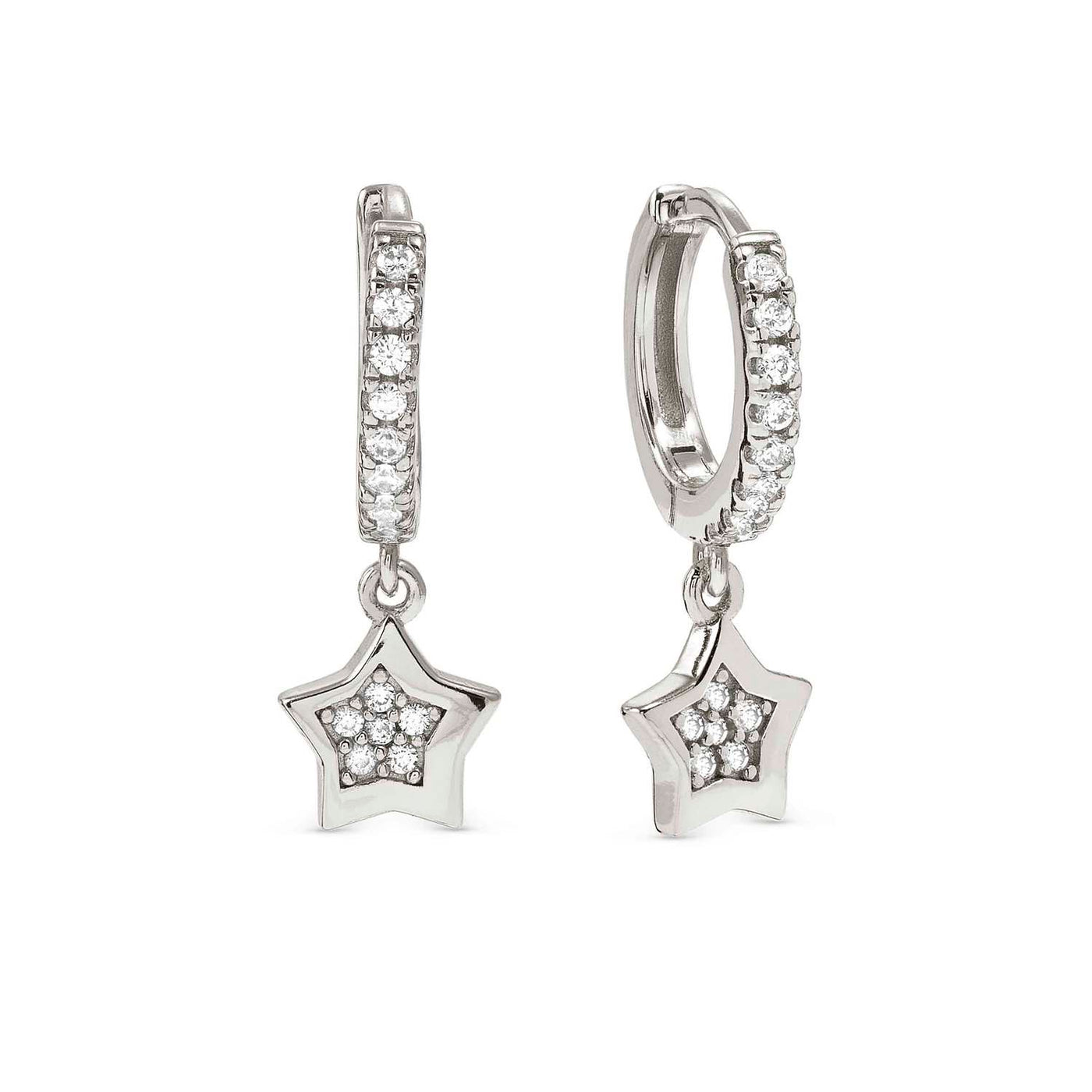 Nomination Petit Sparkle Silver Zirconia Star Hoop Earrings