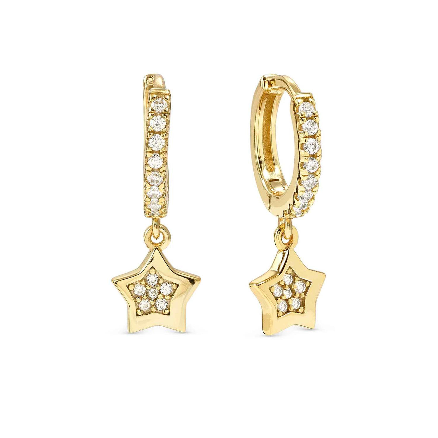 Nomination Petit Sparkle Gold Vermeil Zirconia Star Hoop Earrings