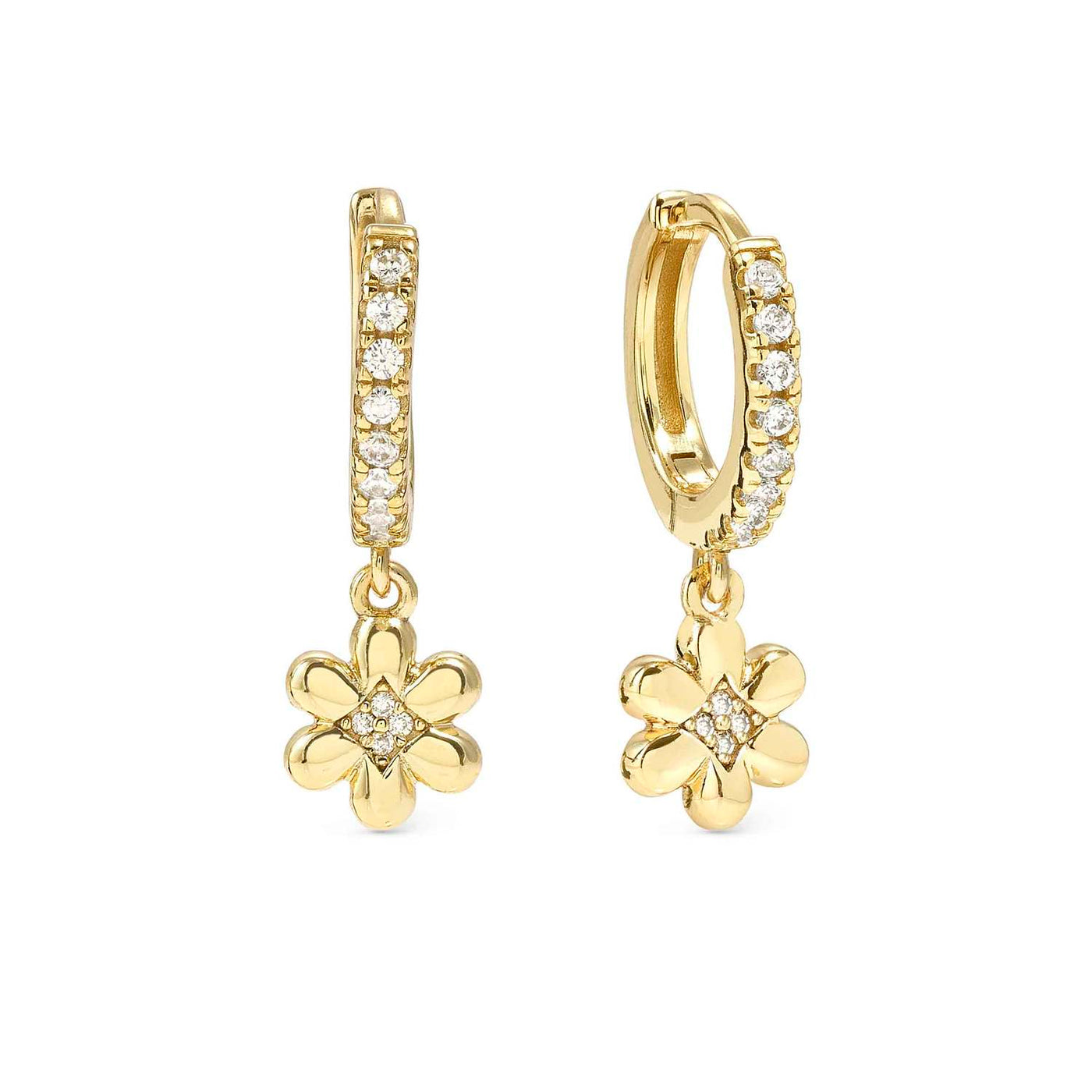 Nomination Petit Sparkle Gold Vermeil Zirconia Flower Hoop Earrings