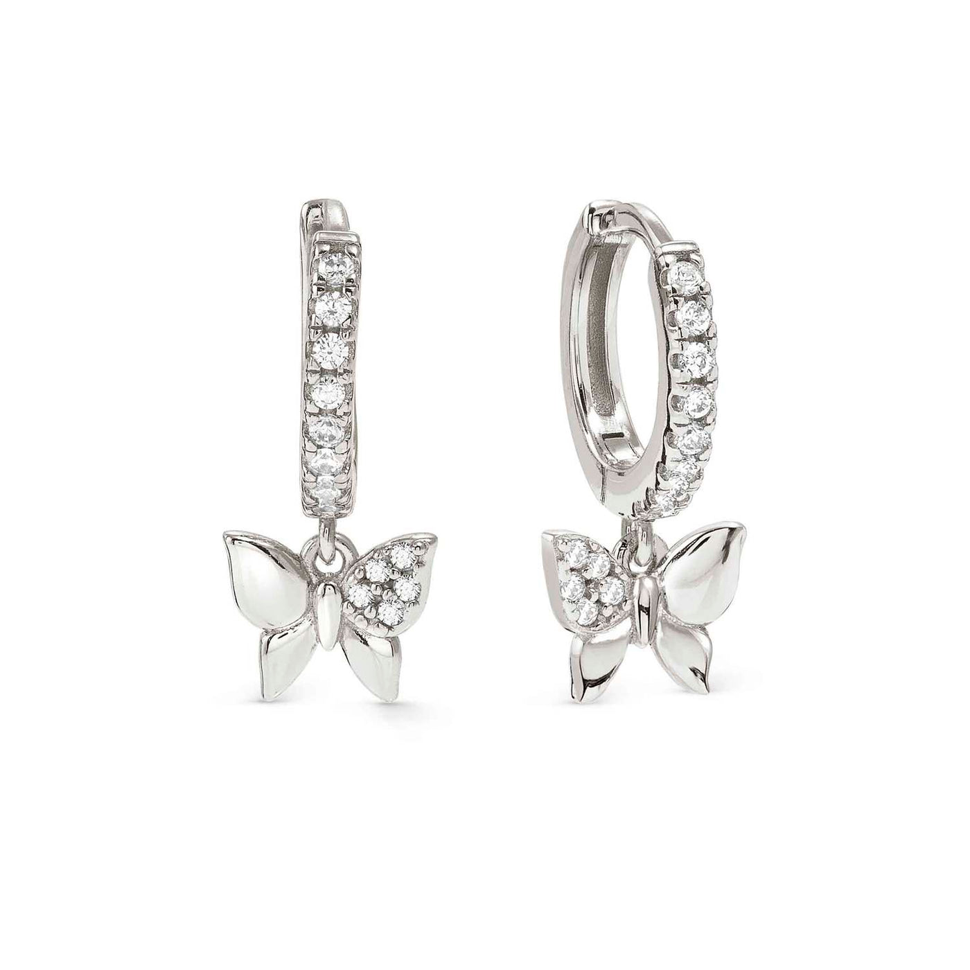 Nomination Petit Sparkle Silver Zirconia Butterfly Hoop Earrings