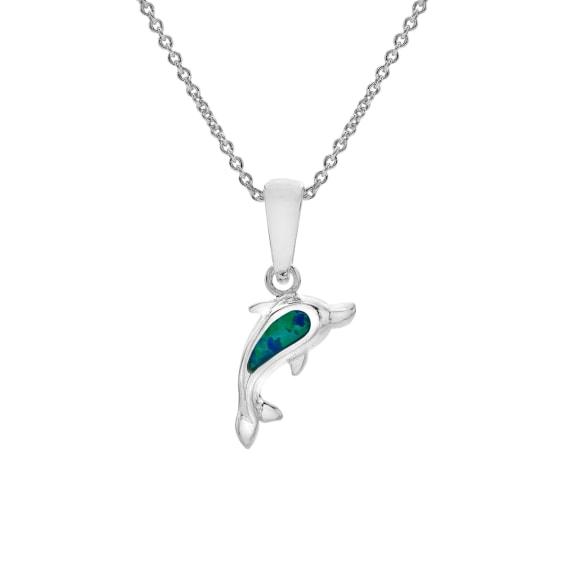 Sea Gems Blue Opal Dolphin Necklace - Rococo Jewellery