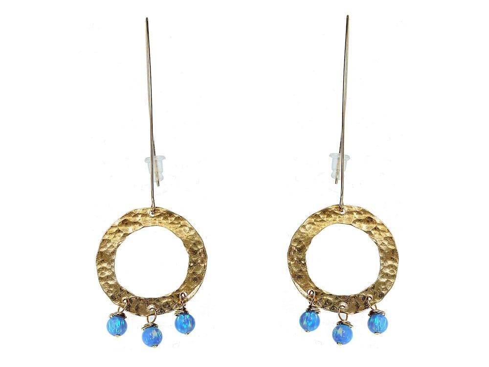 Yaron Morhaim Twice Around Opal Drop Earrings - Rococo Jewellery