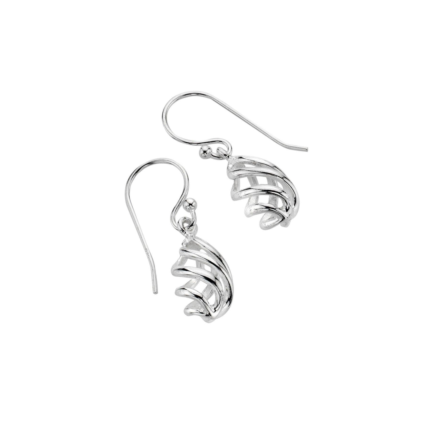 Sea Gems Origins Sterling Silver 3D Spiral Earrings - Rococo Jewellery