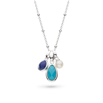 Kit Heath Pebble Azure Gemstone Trio Pendant Necklace