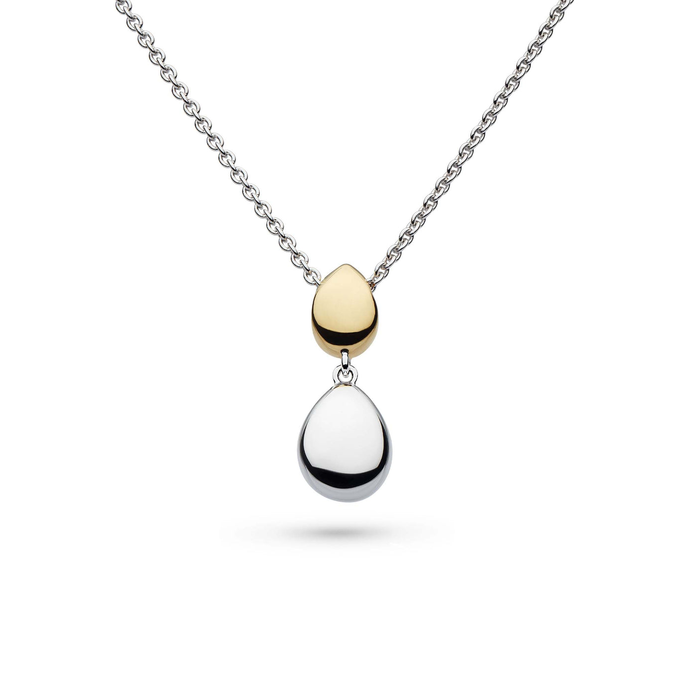 Kit Heath Coast Pebble Golden Double Droplet Necklace