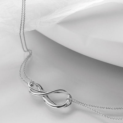 Kit Heath Sterling Silver Infinity Double Chain Necklace - Rococo Jewellery