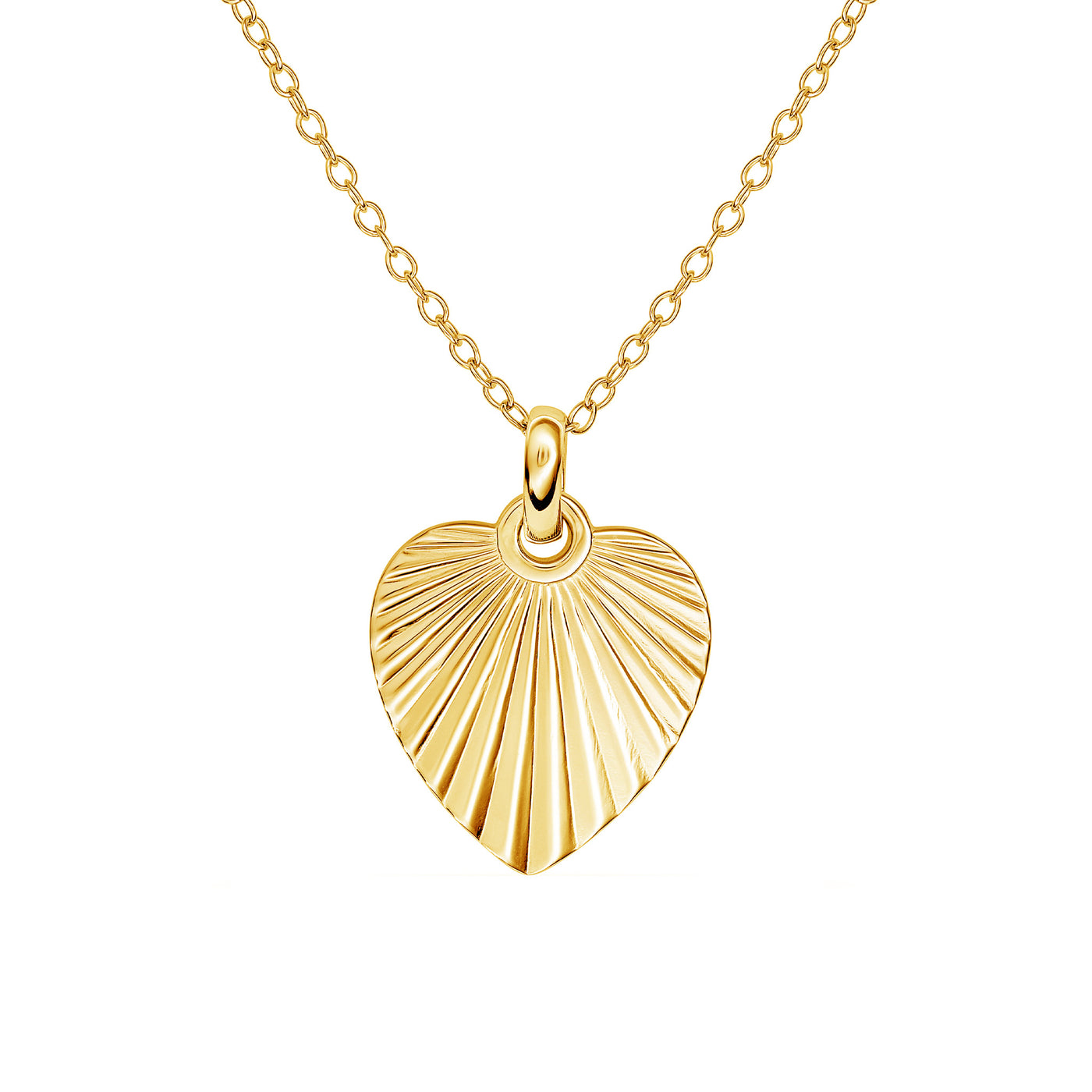 Gold Vermeil Heart Sunburst Pendant Necklace