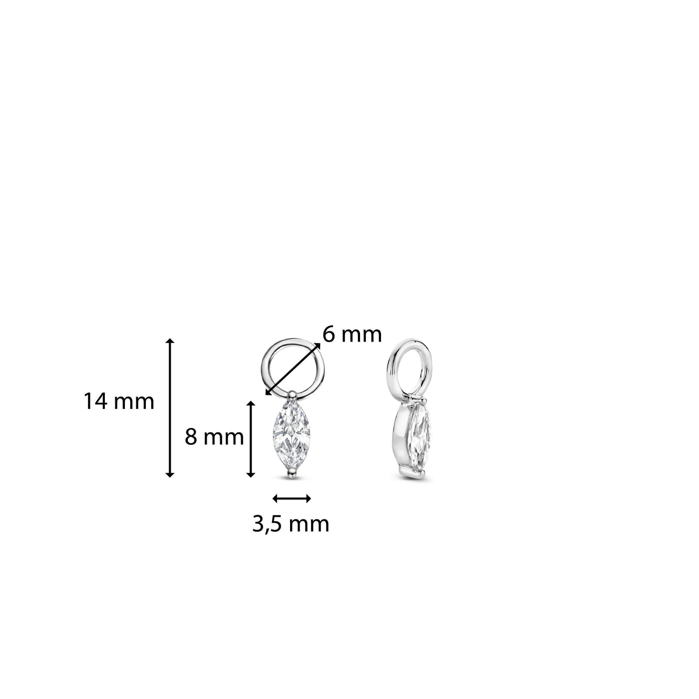 Ti Sento Sterling Silver and Cubic Zirconia Ear Charms - Rococo Jewellery