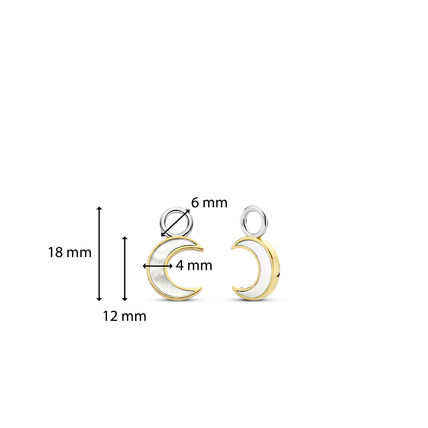 Ti Sento Gold Vermeil and Silver Moon Ear Charms - Rococo Jewellery