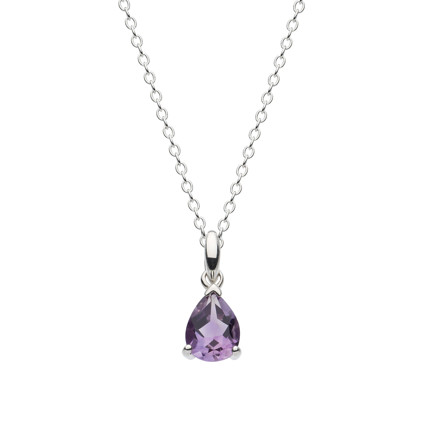 Sterling Silver Amethyst Teardrop Pendant