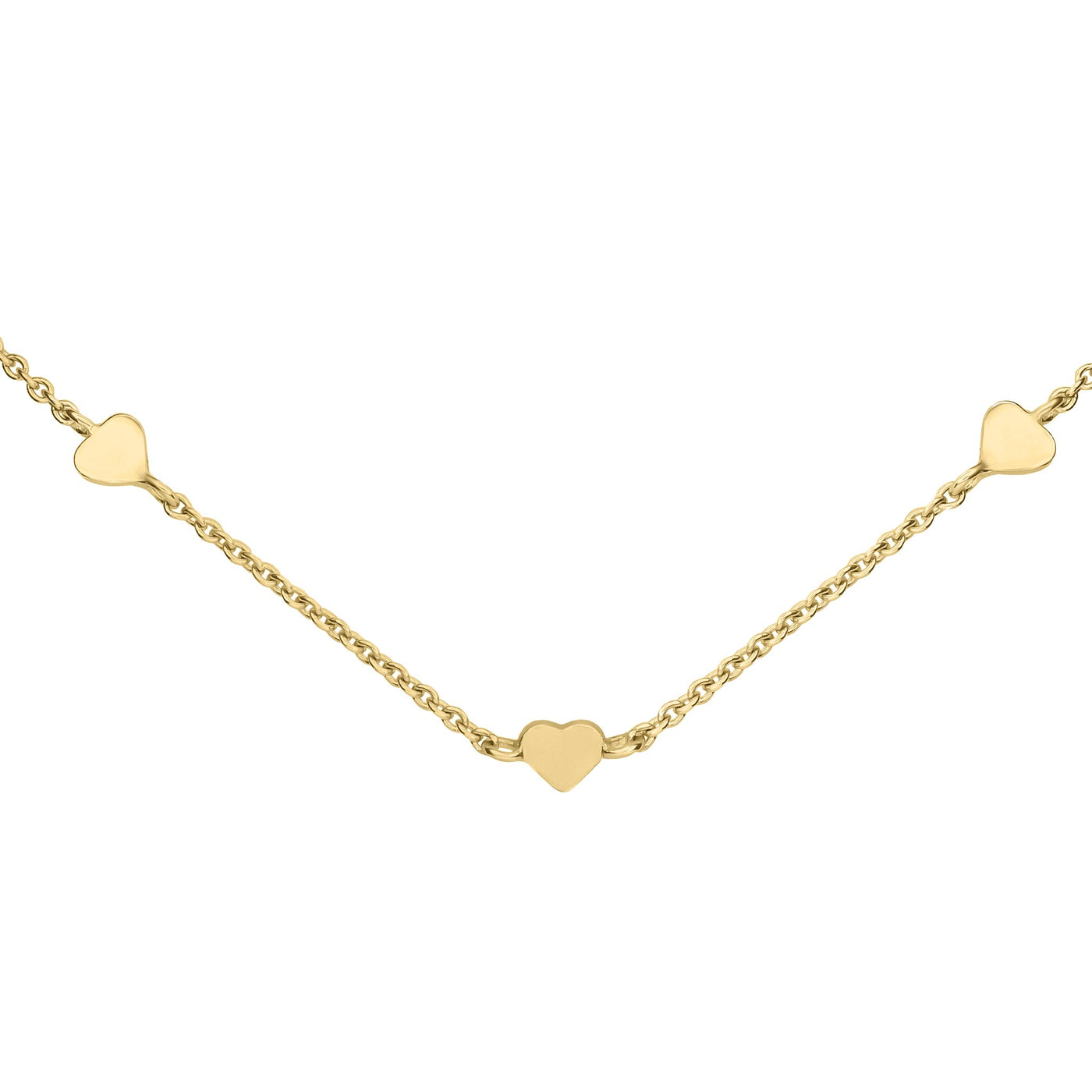Gold Vermeil Heart Station Necklace
