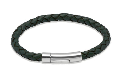 Unique & Co Dark Green Leather Bracelet - Rococo Jewellery