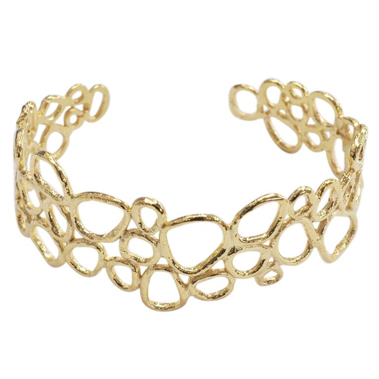 Gold Vermeil Circle Bubbles Bangle - Rococo Jewellery