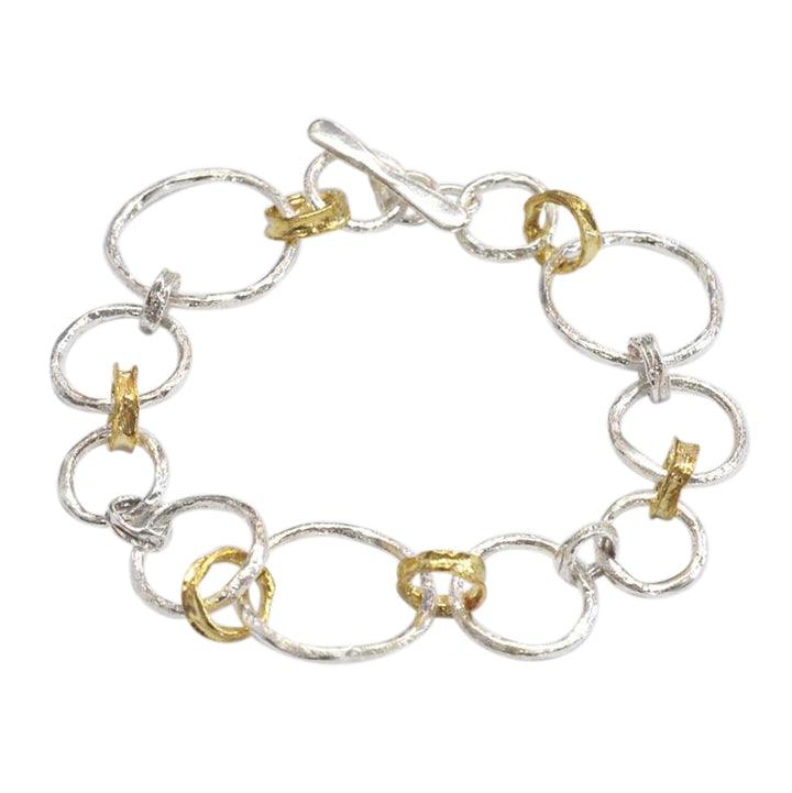 Circles Chain Bracelet - 18ct Gold Vermeil and Sterling Silver - Rococo Jewellery