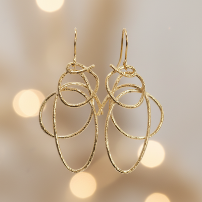 Saphirim Gold Loop Drop Earrings
