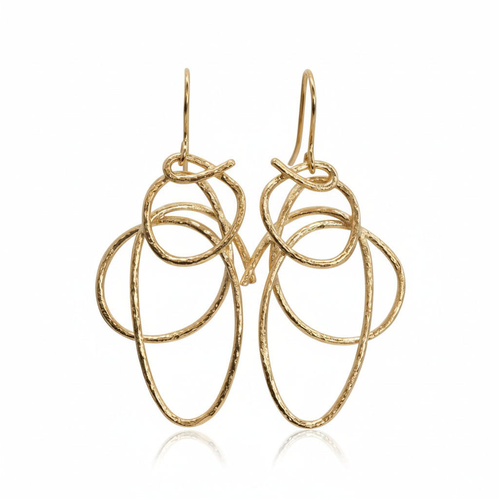 Saphirim Gold Loop Drop Earrings