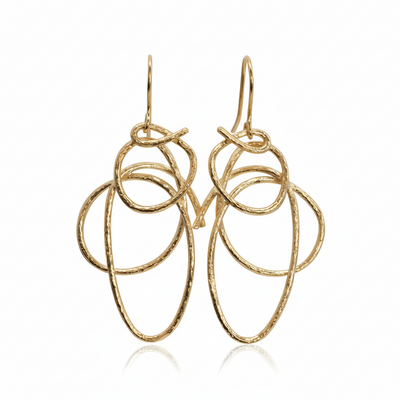 Saphirim Gold Loop Drop Earrings