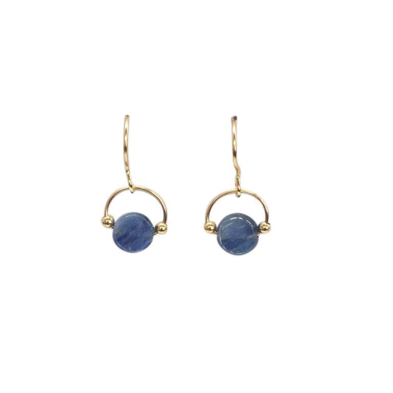 Gold Kyanite Drop Earrings - Rococo Jewellery