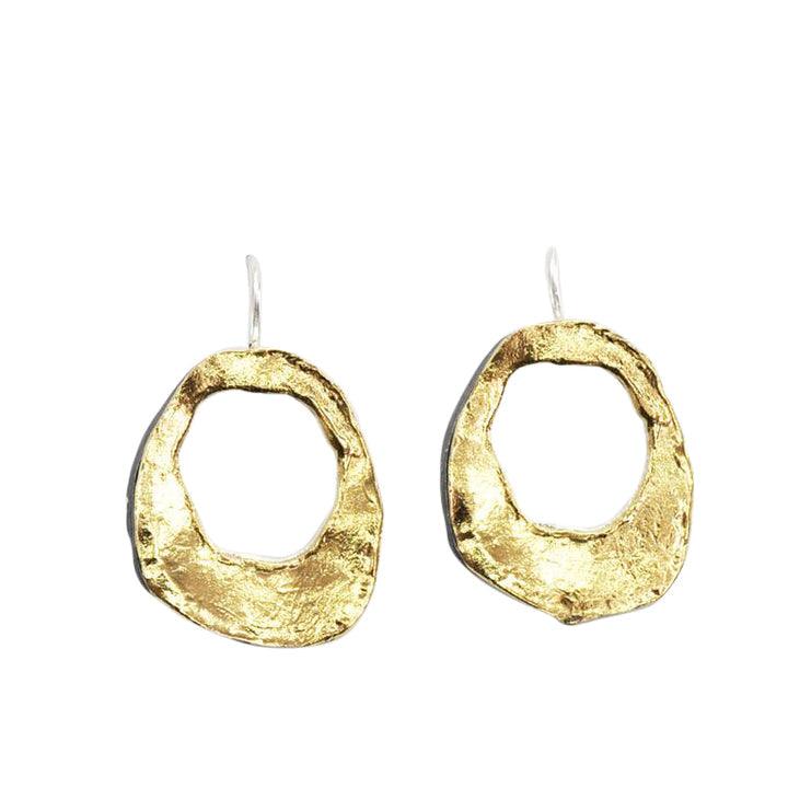 Gold Vermeil Two Colour Drop Earrings - Rococo Jewellery