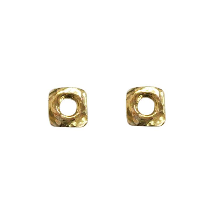 Gold Vermeil Sterling Silver Square Stud Earrings - Rococo Jewellery