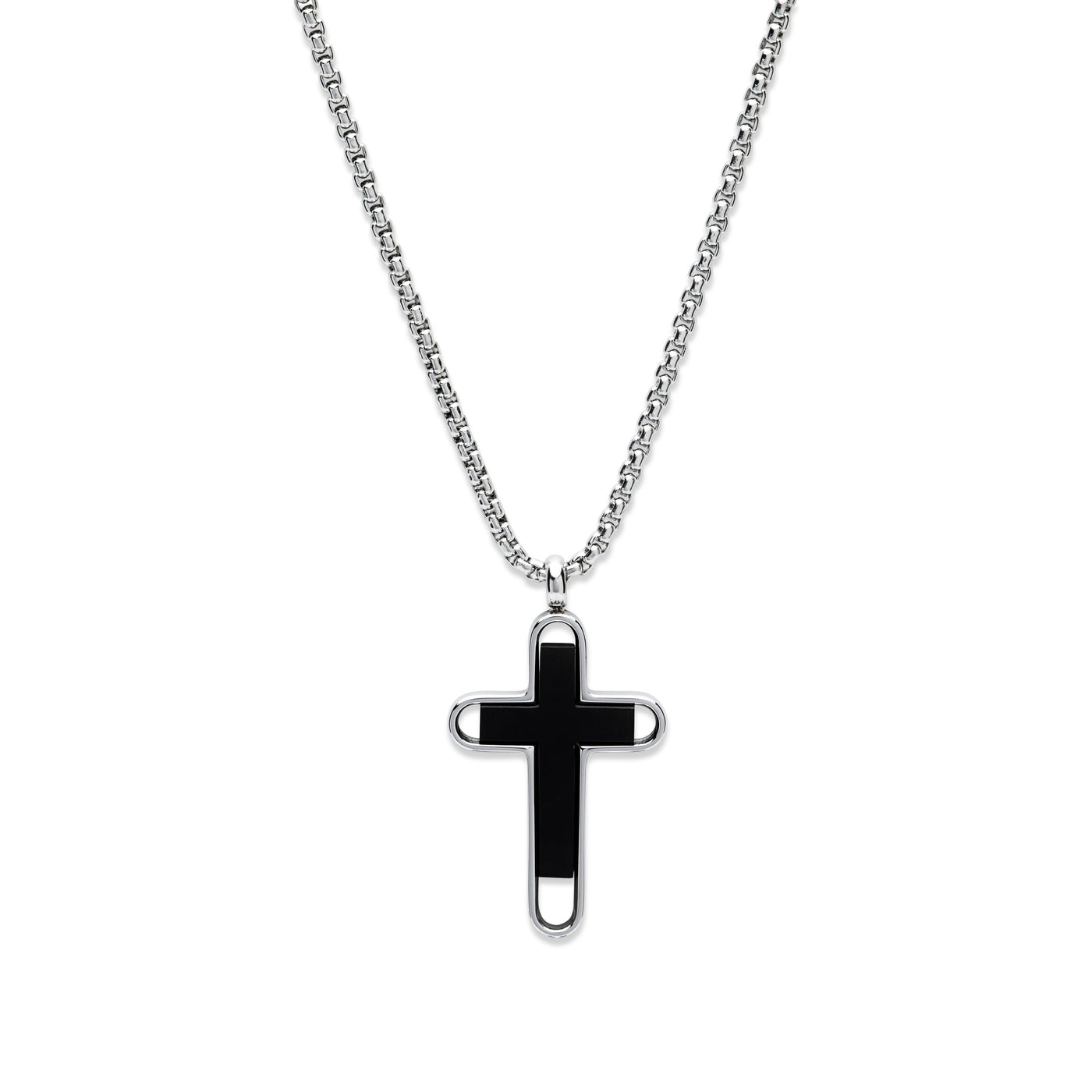 Unique & Co Black Steel Cross Necklace - Rococo Jewellery