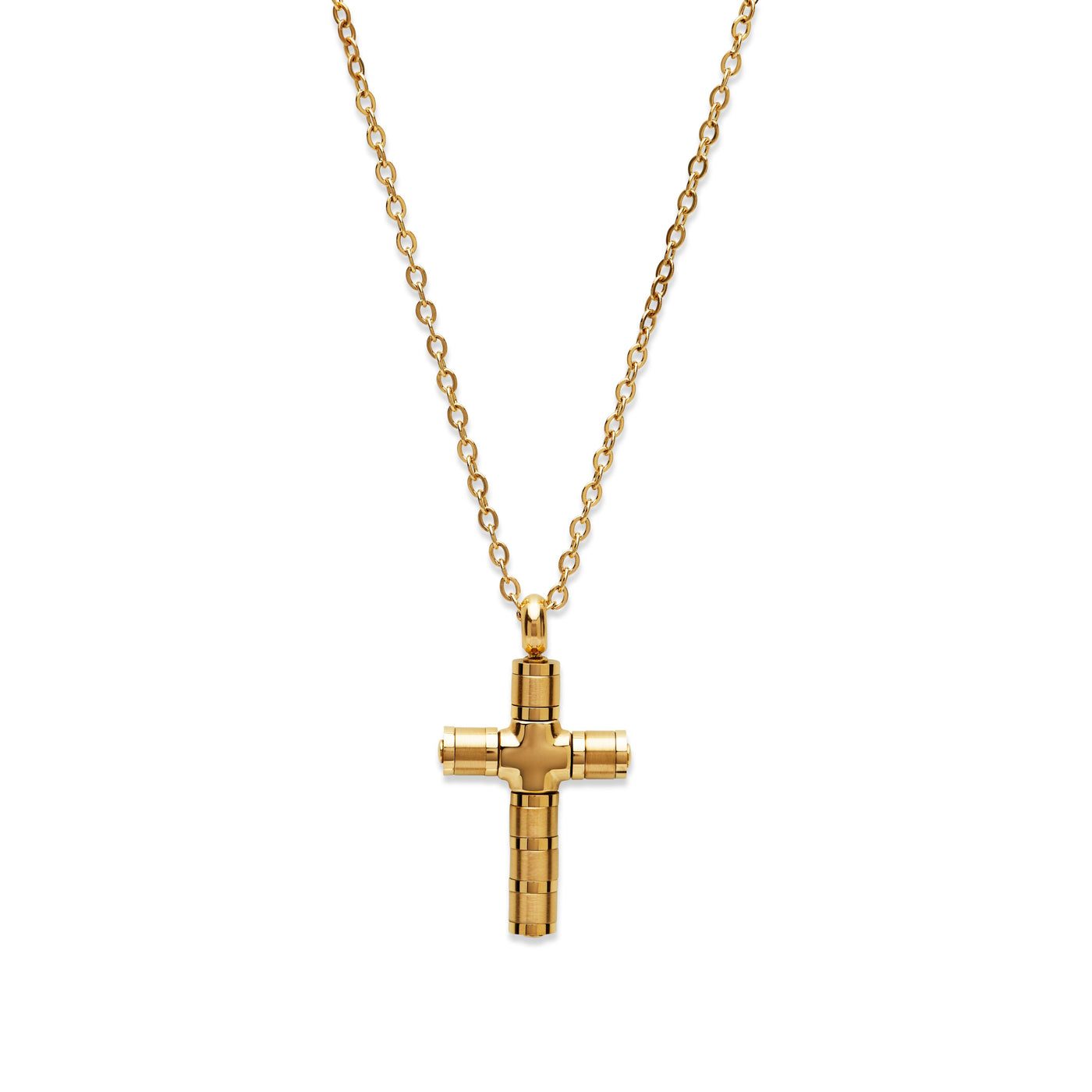 Unique & Co Gold Stainless Steel Cross Necklace - Rococo Jewellery