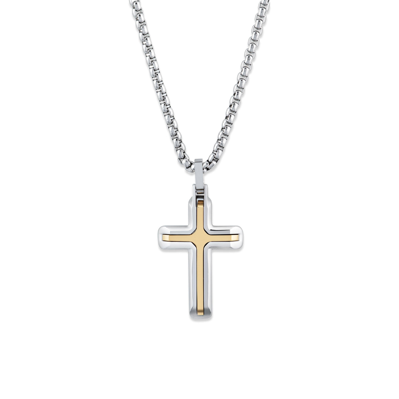 Unique & Co Gold Stainless Steel Cross Necklace - Rococo Jewellery