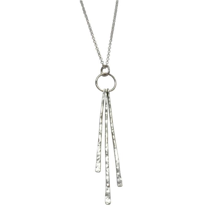 Sterling Silver Hammered Stick Necklace - Rococo Jewellery