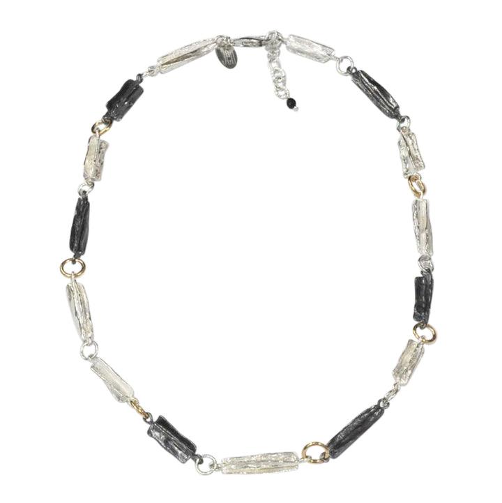 Silver Two-Colour 3 Dimensional Necklace - Rococo Jewellery