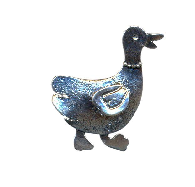 Sterling Silver Duck Brooch - Rococo Jewellery