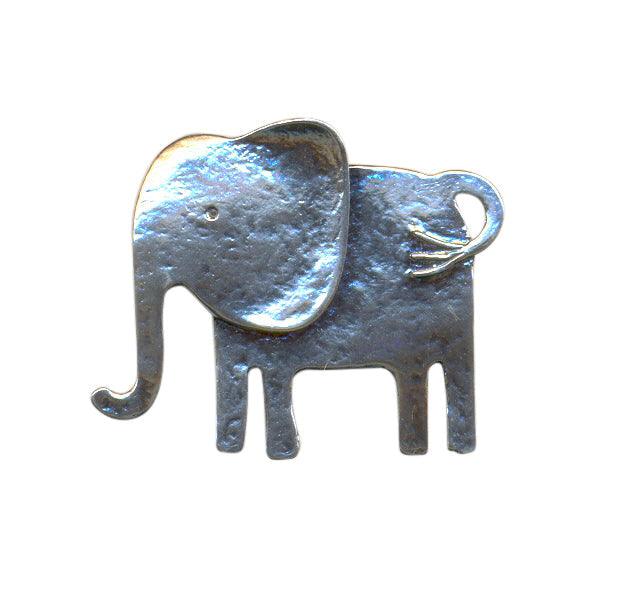 Silver Textured Elephant Brooch - Rococo Jewellery