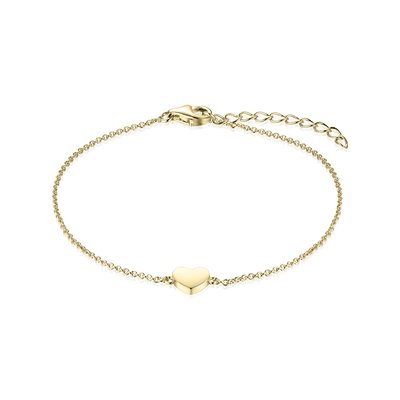 Gold Vermeil Sterling Silver Heart Bracelet - Rococo Jewellery