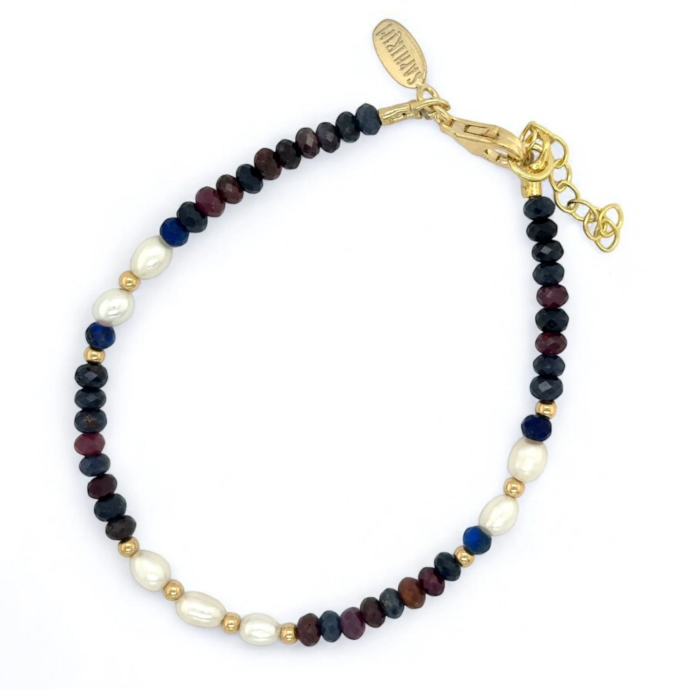 Gold Vermeil Pearl Gemstone Beaded Bracelet