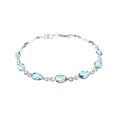 Blue Topaz Teardrop Facet Bracelet