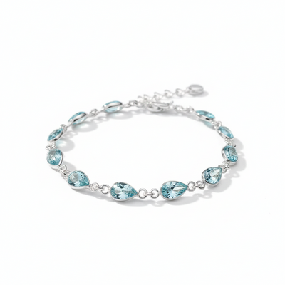 Blue Topaz Teardrop Facet Bracelet