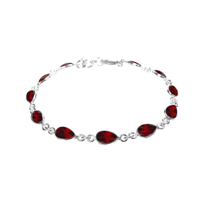 Garnet Facet Teardrop Bracelet