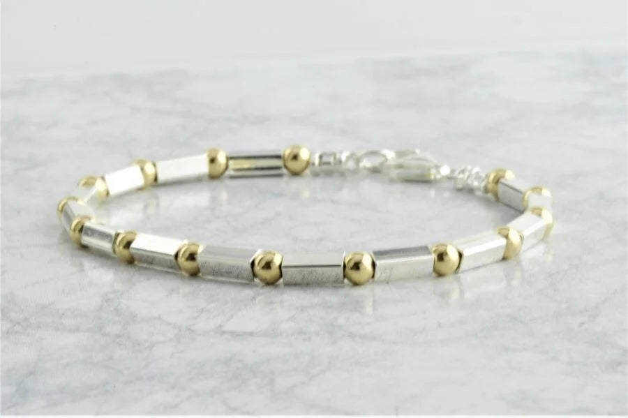 Lavan Gold and Silver Square Bracelet