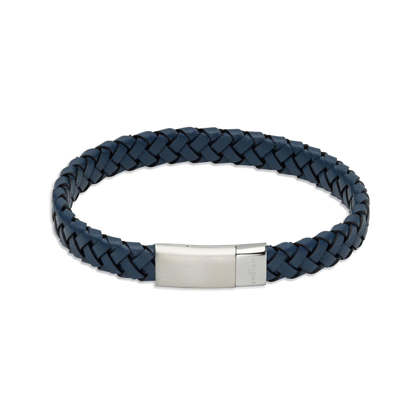 Unique & Co Navy Blue Weaved Leather Bracelet - Rococo Jewellery