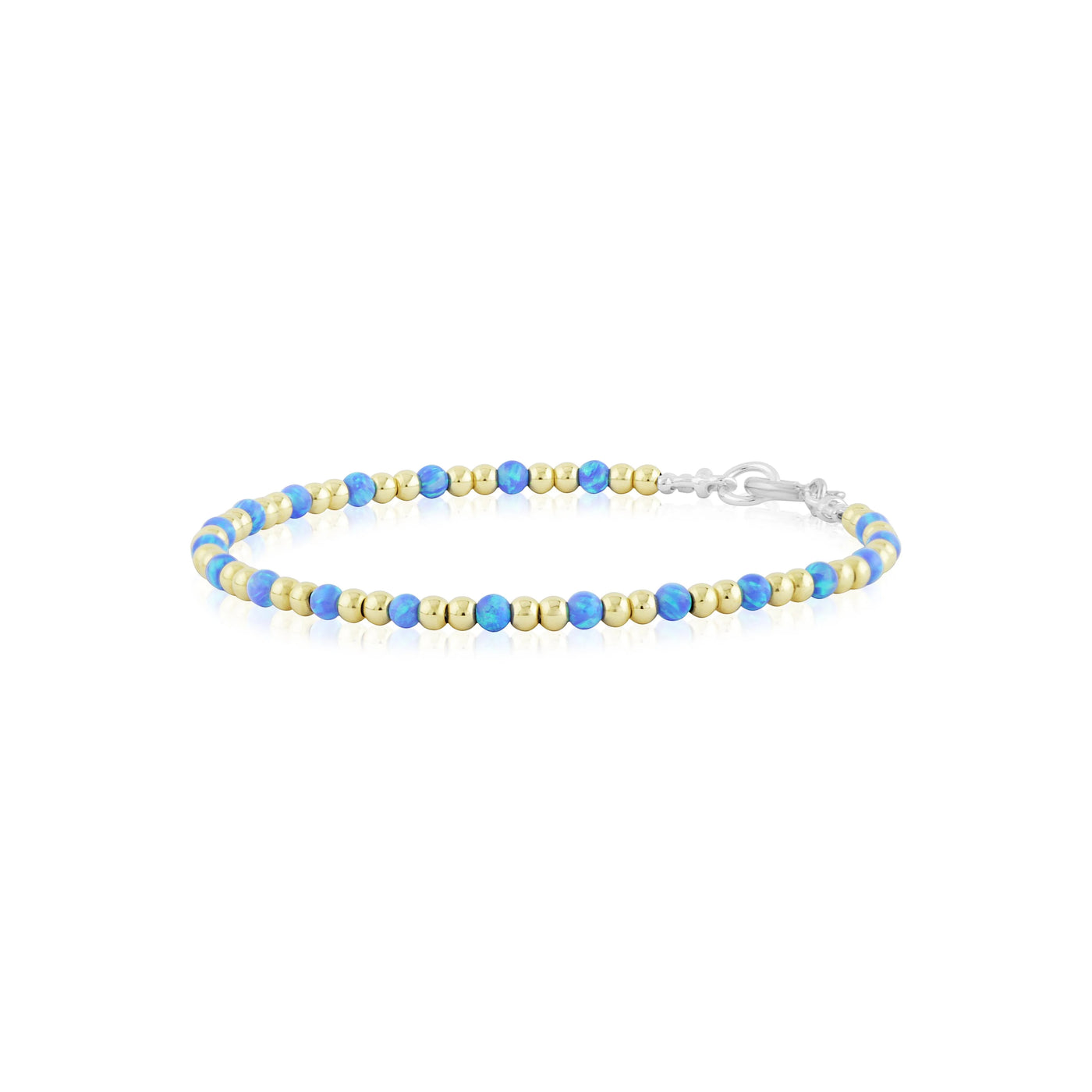 Lavan Gold and Blue Opal Bead Bracelet