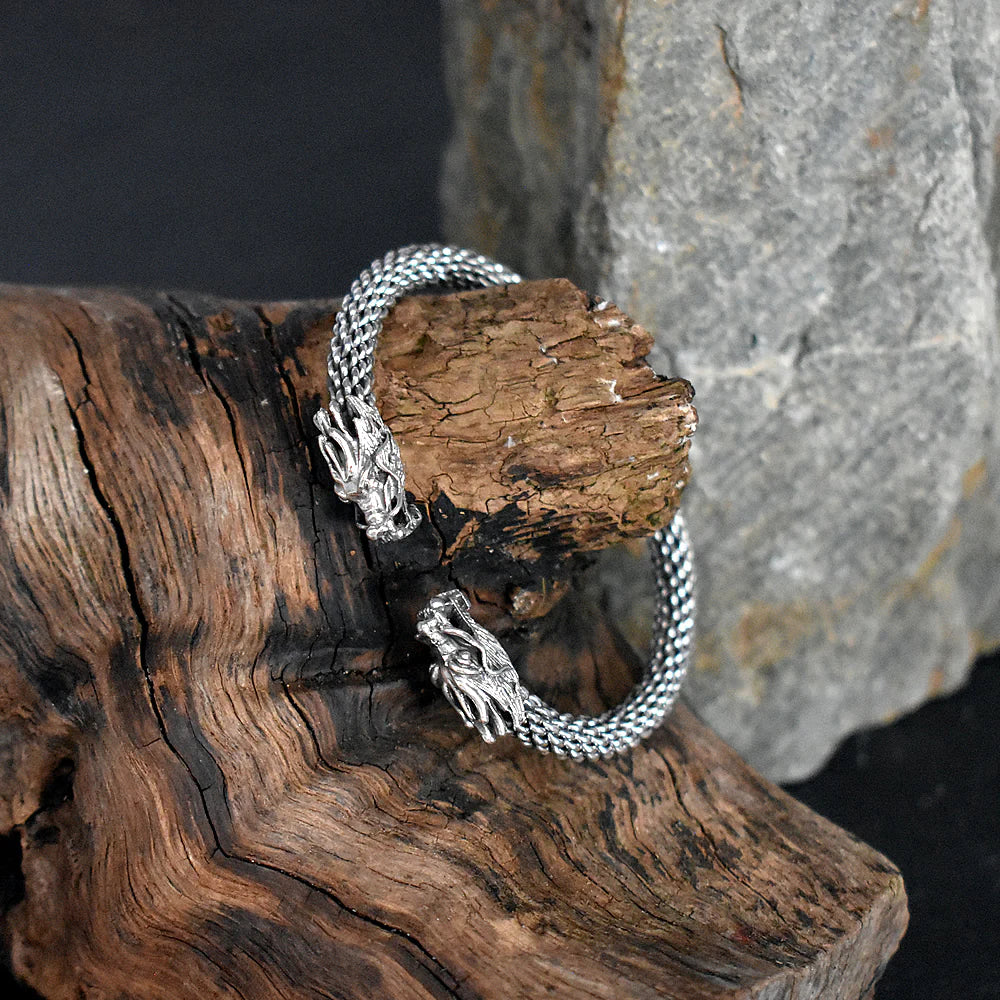 Sterling Silver Dragon Cuff Bangle