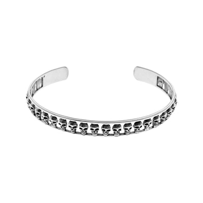 Sterling Silver Skull Cuff Bangle