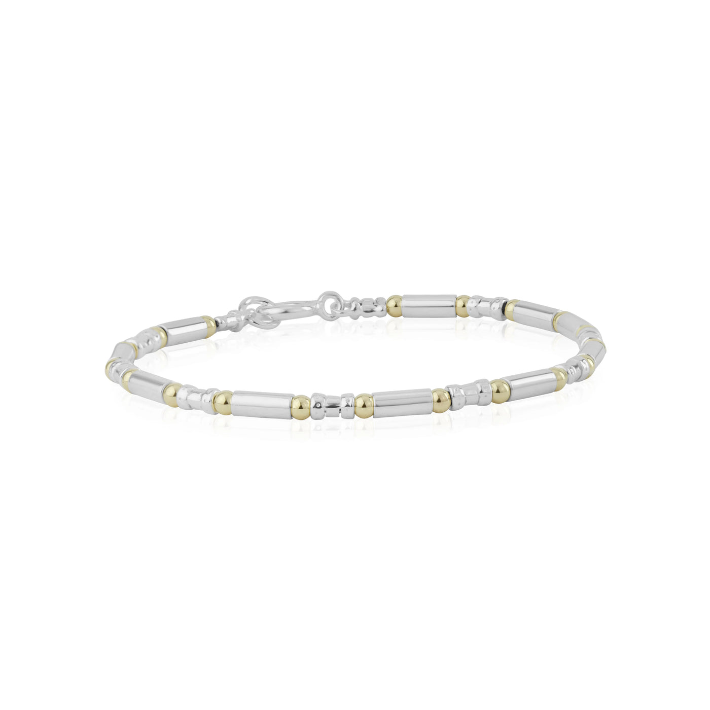 Lavan Gold Silver Barrel Link Bracelet