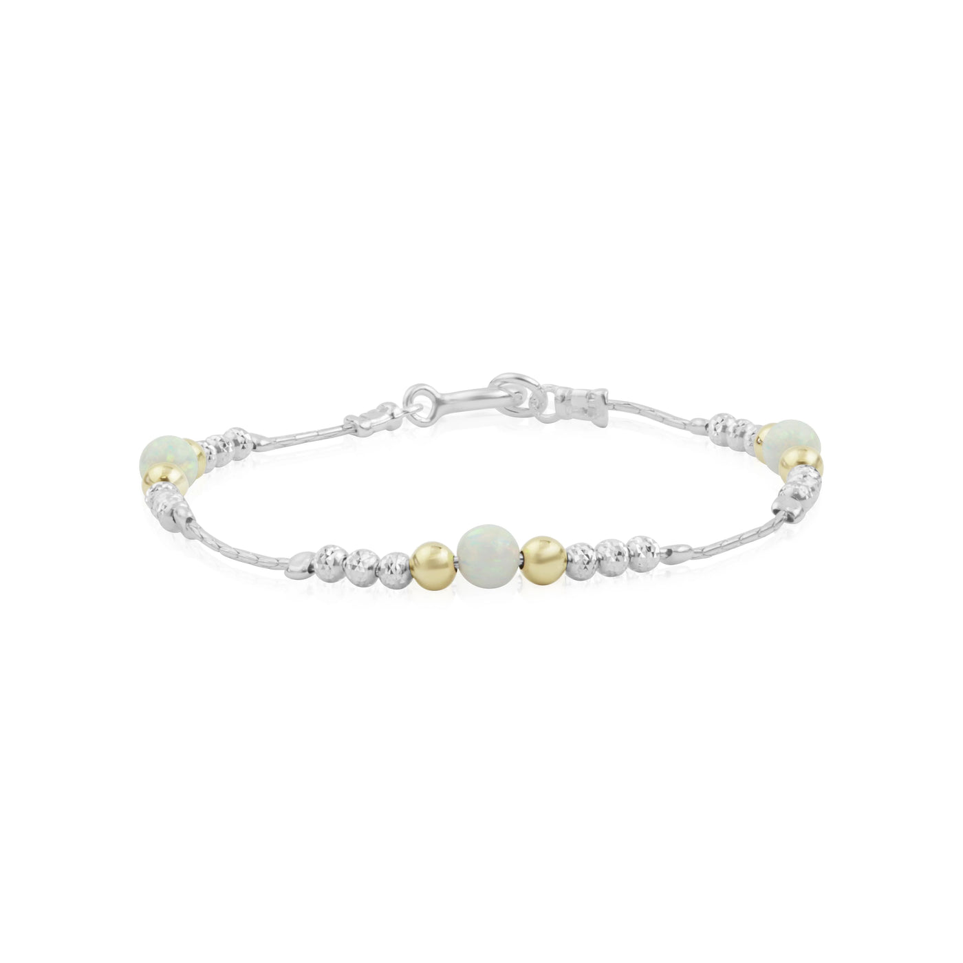 Lavan Gold Silver White Opal Sparkling Bracelet