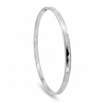 Sterling Silver Hammered Flat Court Bangle