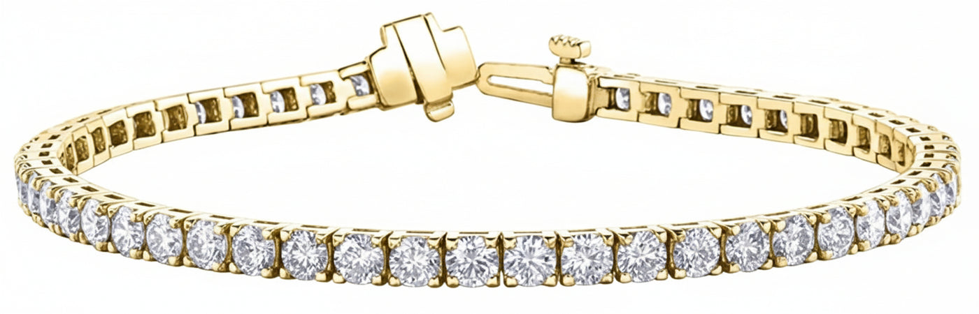 Gold bracelet with diamonds on a white background